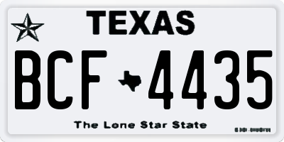 TX license plate BCF4435