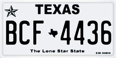 TX license plate BCF4436