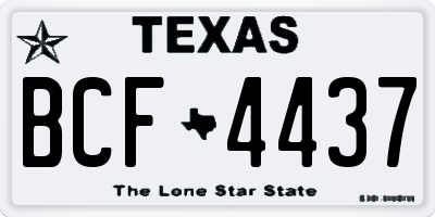 TX license plate BCF4437