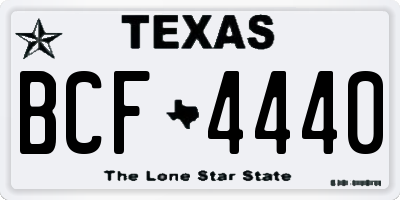 TX license plate BCF4440