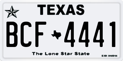 TX license plate BCF4441