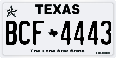 TX license plate BCF4443
