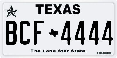 TX license plate BCF4444
