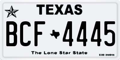 TX license plate BCF4445