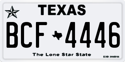 TX license plate BCF4446