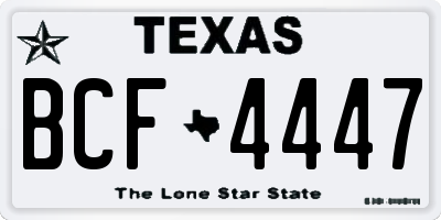 TX license plate BCF4447