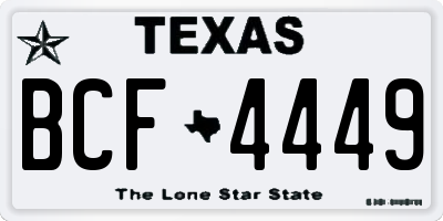 TX license plate BCF4449