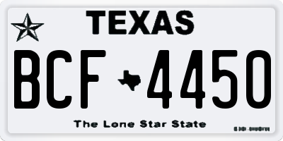 TX license plate BCF4450