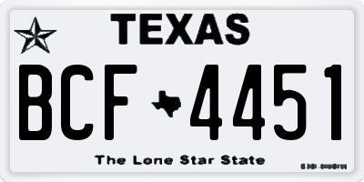 TX license plate BCF4451