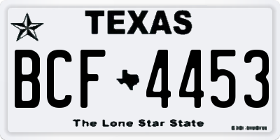 TX license plate BCF4453