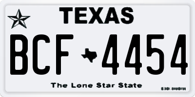 TX license plate BCF4454