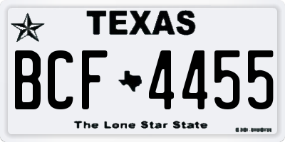TX license plate BCF4455