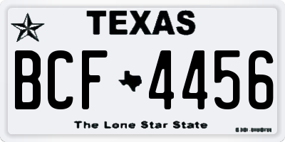 TX license plate BCF4456