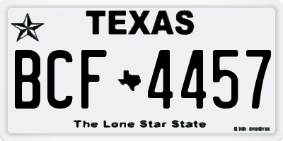 TX license plate BCF4457