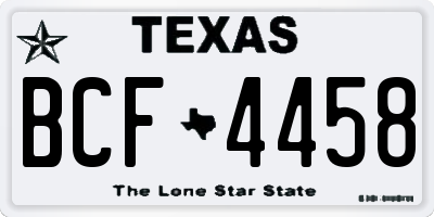 TX license plate BCF4458