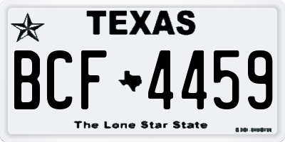 TX license plate BCF4459