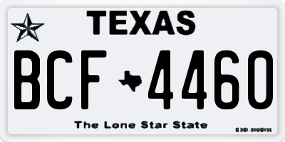 TX license plate BCF4460