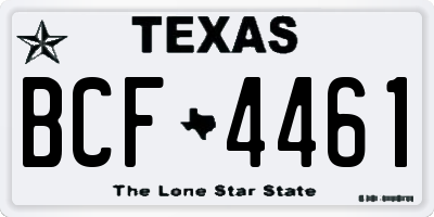 TX license plate BCF4461