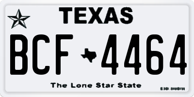 TX license plate BCF4464