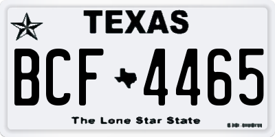TX license plate BCF4465