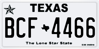 TX license plate BCF4466