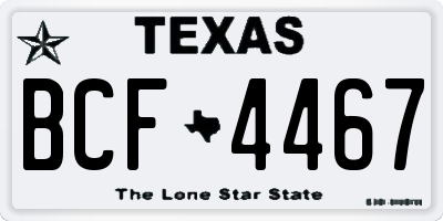 TX license plate BCF4467