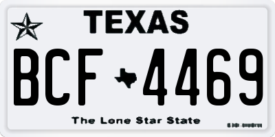 TX license plate BCF4469