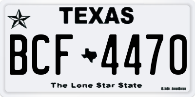 TX license plate BCF4470