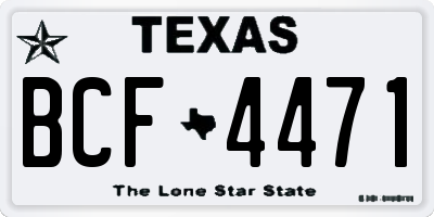 TX license plate BCF4471