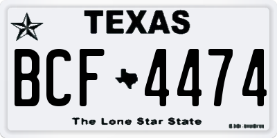 TX license plate BCF4474