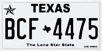 TX license plate BCF4475