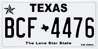 TX license plate BCF4476