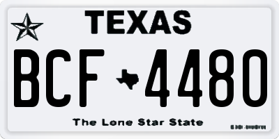 TX license plate BCF4480