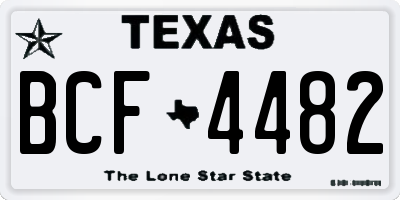 TX license plate BCF4482