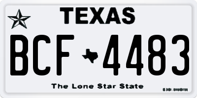 TX license plate BCF4483
