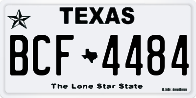 TX license plate BCF4484
