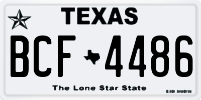 TX license plate BCF4486