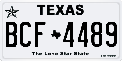 TX license plate BCF4489
