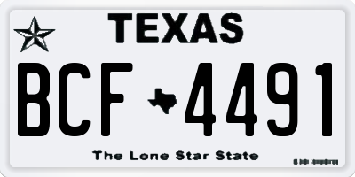 TX license plate BCF4491