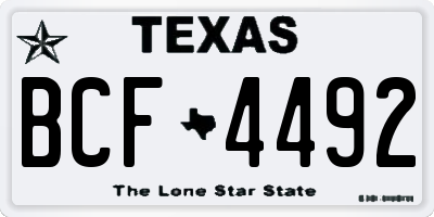 TX license plate BCF4492