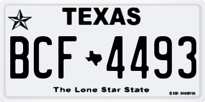 TX license plate BCF4493