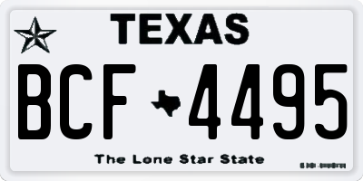 TX license plate BCF4495