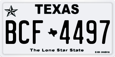TX license plate BCF4497