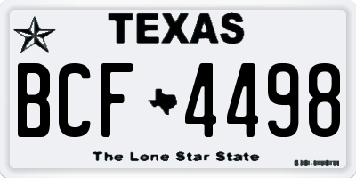 TX license plate BCF4498