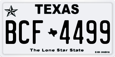 TX license plate BCF4499