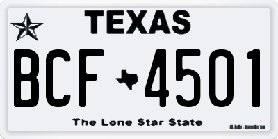 TX license plate BCF4501