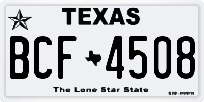 TX license plate BCF4508