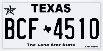 TX license plate BCF4510