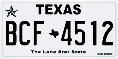 TX license plate BCF4512