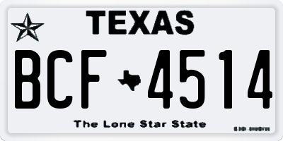 TX license plate BCF4514